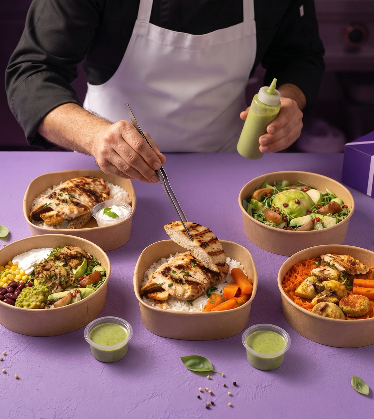 Freshly prepared healthy meals